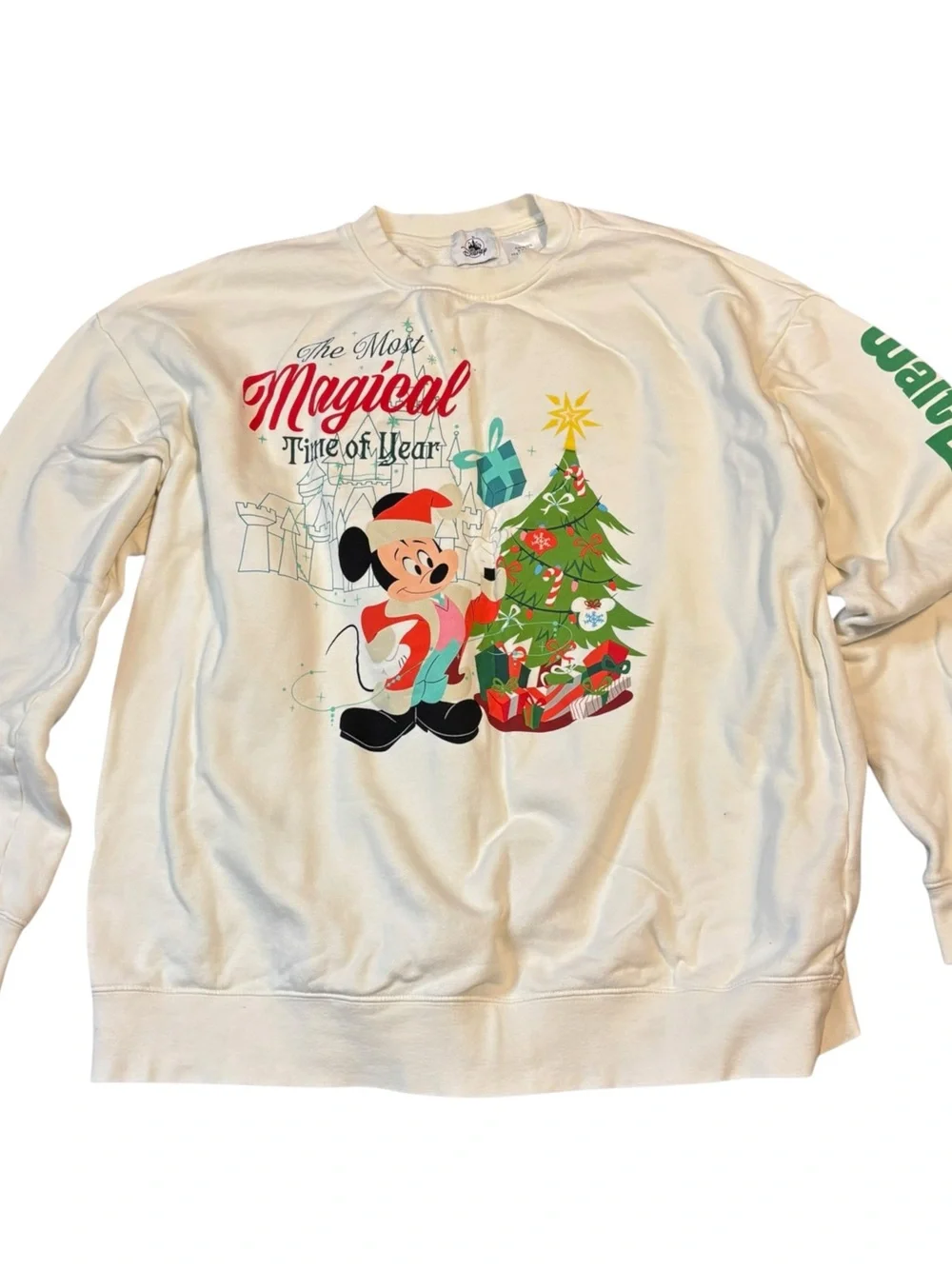 Walt Disney World Santa Mickey Castle Christmas 100% Cotton Pullover Men’s XXL